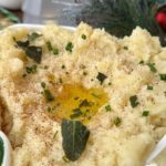 Close-up of creamy mashed potatoes made with cottage cheese for extra protein.”